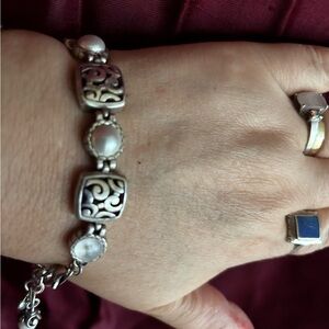 Brighton Elegant Silver and pearl Bracelet #8-1/2